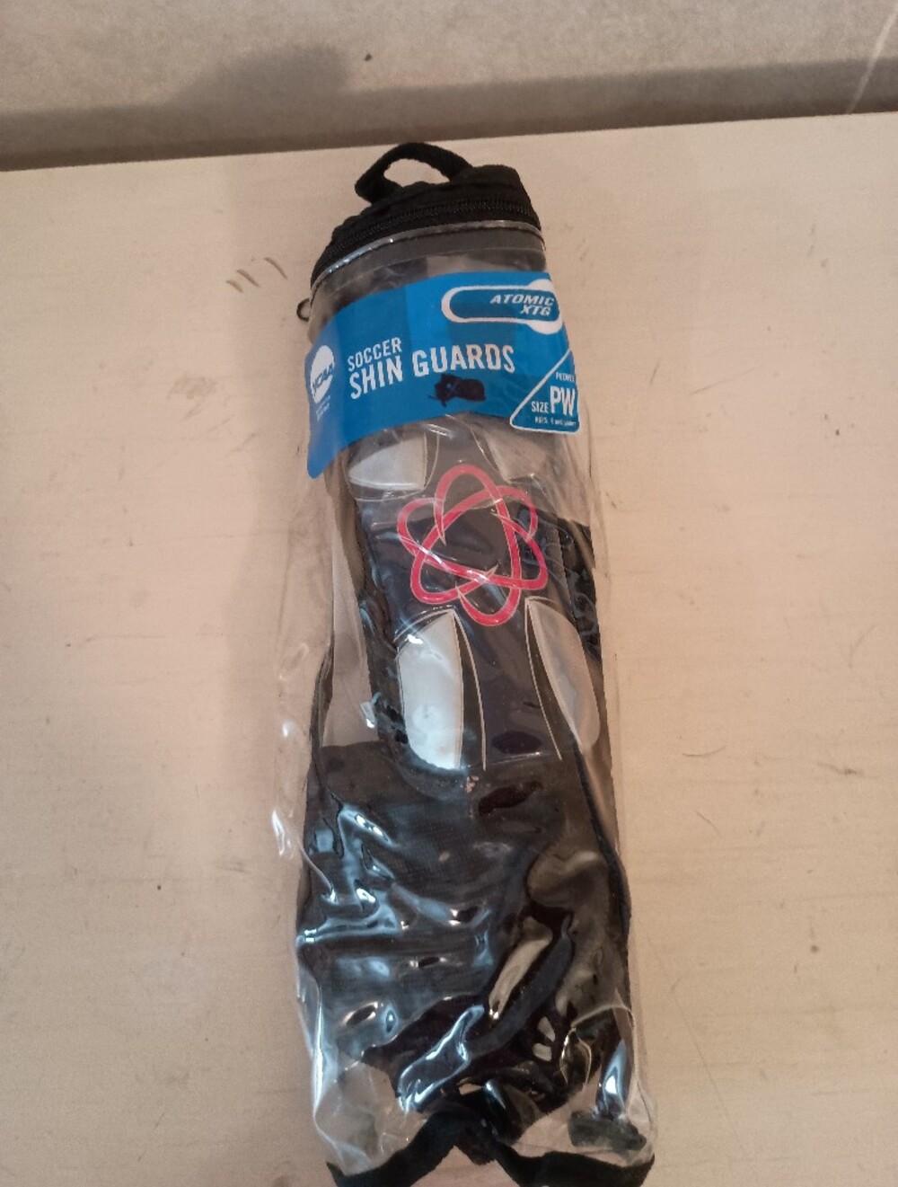 New! Peewee Soccer Shin Guards with Ankle Guards - Black